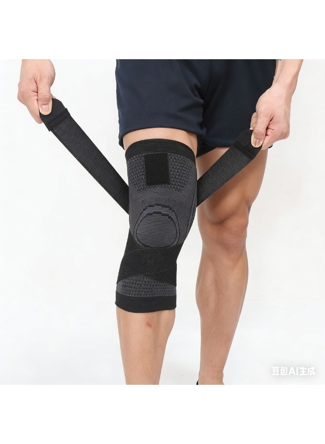 Joudi 2-Piece Knee Brace Compression Knee Sleeve for Men & Women Knee Pad Support Running Cycling Basketball with Adjustable Strap Wrap - Image 3